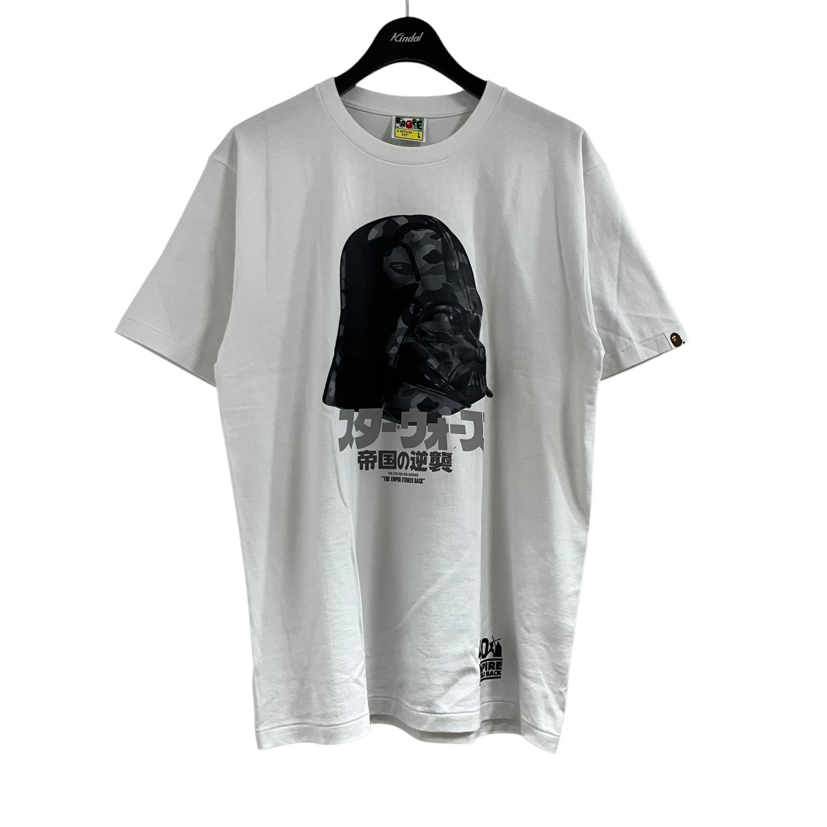 【中古】A BATHING APE スターウォーズ刷り上げるプルオーバー 白いこと×黒いこと 大きさ：L 【110626】（アベイシングエイプ）