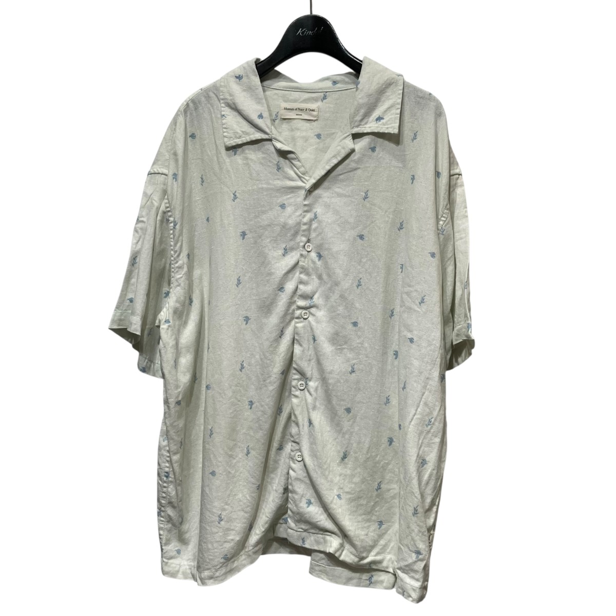 【中古】peace＆quiet 25AW Doves Linen Button-Up リネン綿織物半袖プルオーバー エクリュ 大きさ：M 【110626】（ピースアンドクワイエット）
