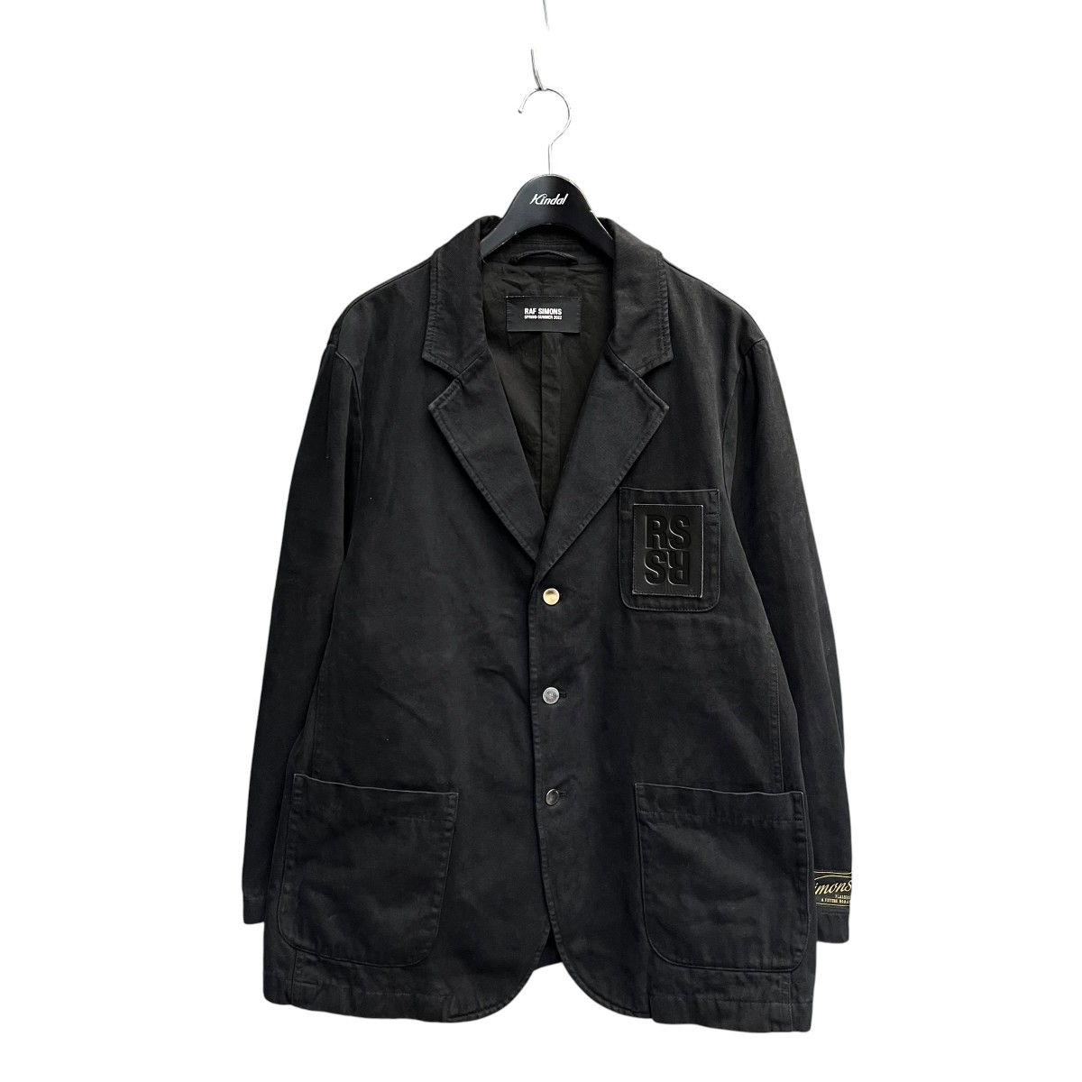 【中古】RAF SIMONS 22SS School Boy Denim Blazer ジーンズ上衣 221 543 黒いこと 大きさ：XS 【110626】（ラフシモンズ）