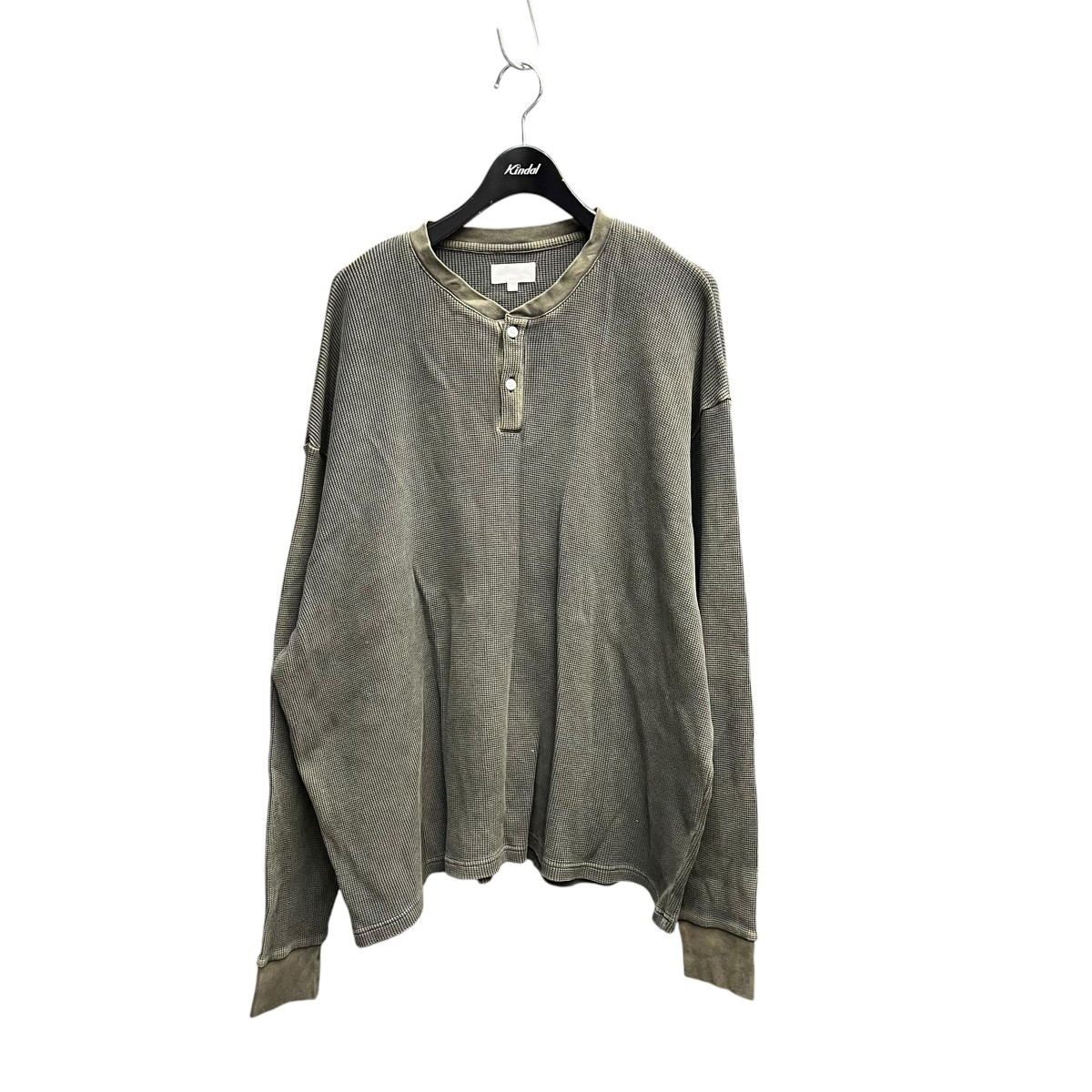 【中古】KANEMASA PHIL． 18G Garment Dye Waffle サーマルカットソー KM25A-012 オリーブ 大きさ：M 【110626】（カネマサフィル）