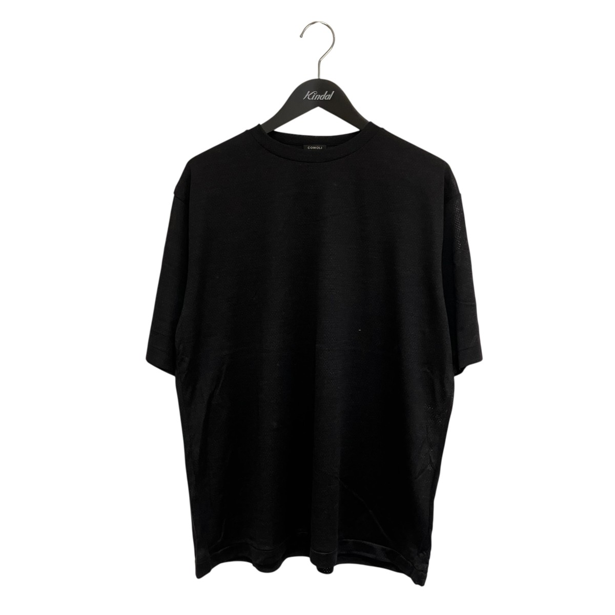 【中古】COMOLI 25SS 羊毛メッシュ 半袖プルオーバー B01-05032 黒いこと 大きさ：2 【110626】（コモリ）