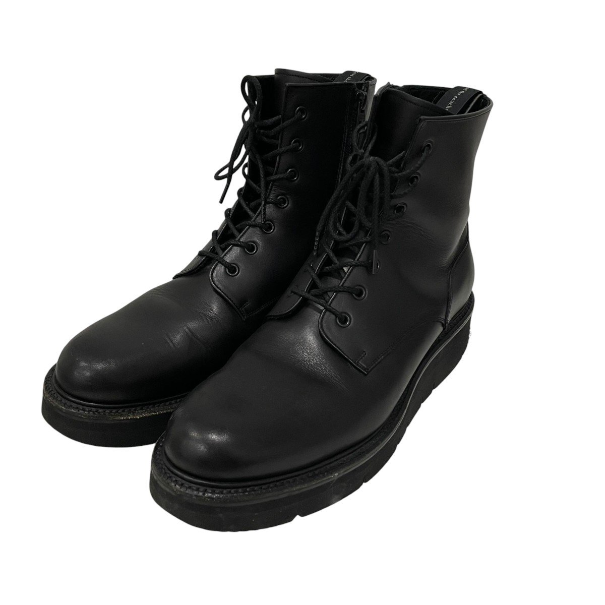 【中古】foot the coacher レースアップブーツ 114674003 黒いこと 大きさ：8 1/2 【120626】（フットザコーチャー）