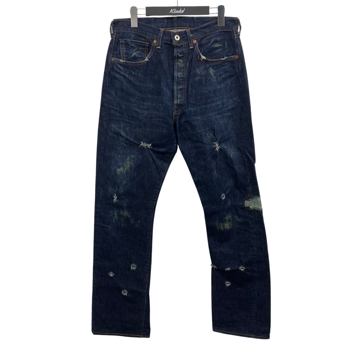【中古】LEVI’Sダメージ加工デニムパンツ インディゴ サイズ:W33【価格見直し】|ブランド古着のカインドオル