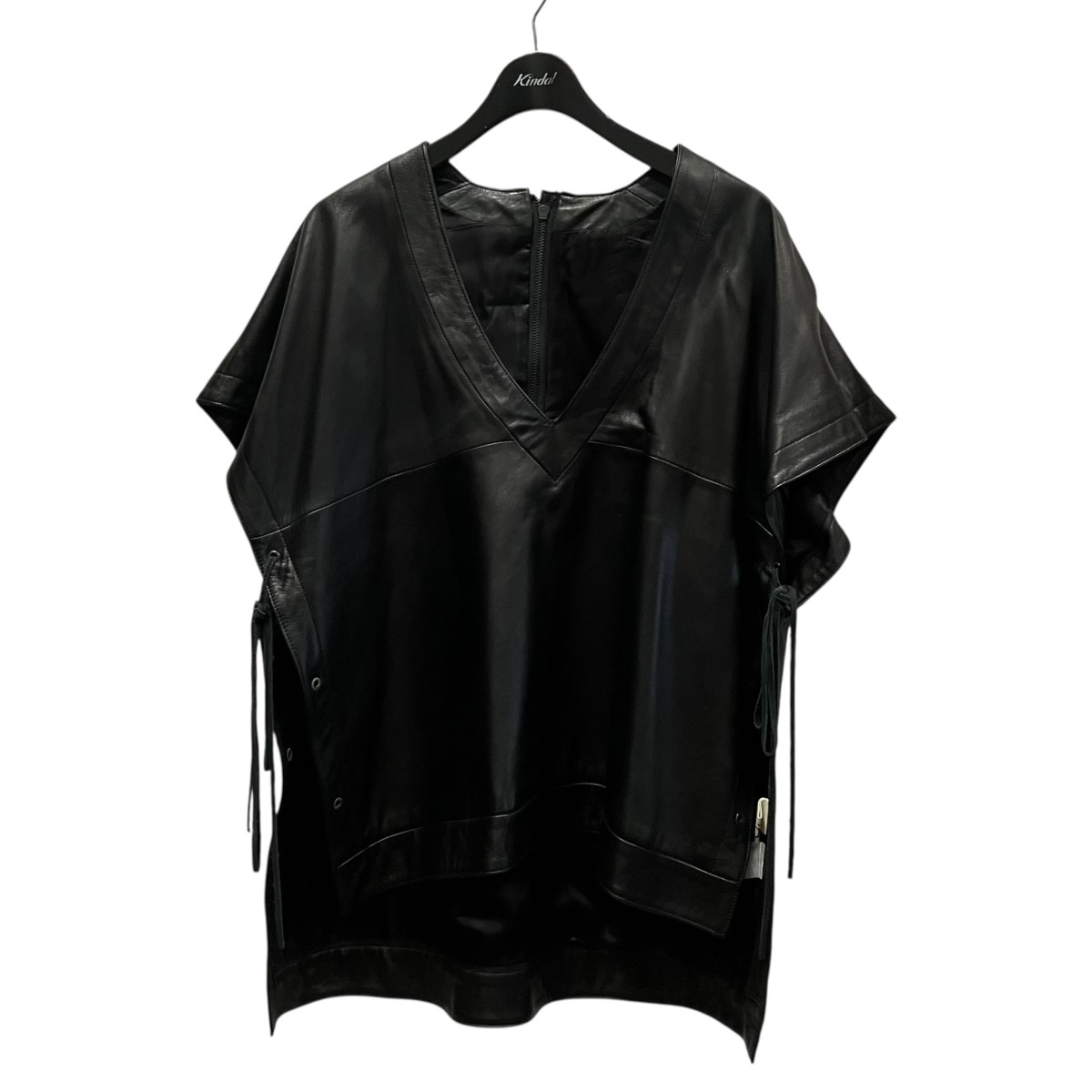【中古】NotEVネックレザーベスト 21A-05 ブラック サイズ：FREE【価格見直し】｜ブランド古着のカインドオル