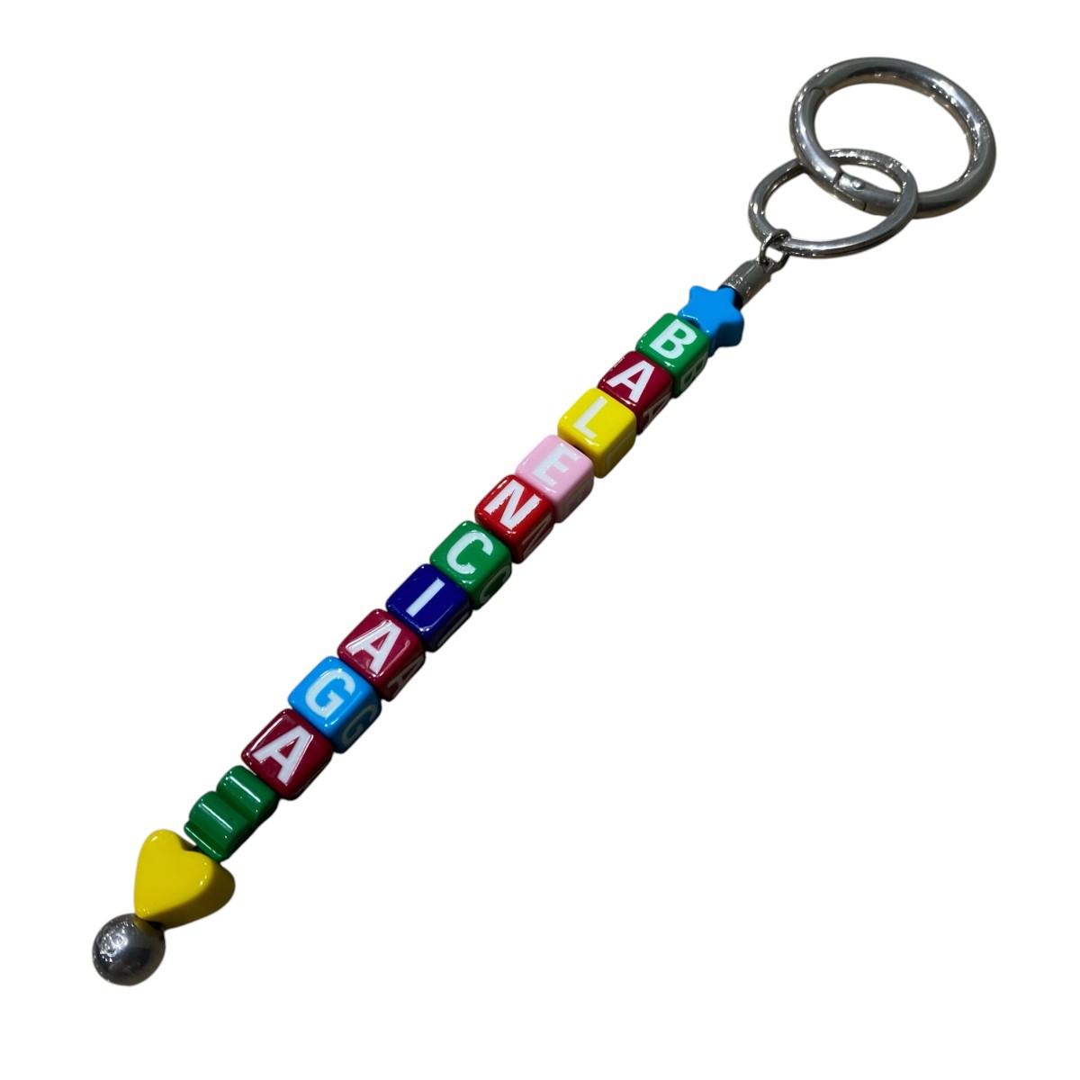 【中古】BALENCIAGA Logo Beaded Keyring マルチカラー 【140626】(バレンシアガ)|ブランド古着のカインドオル