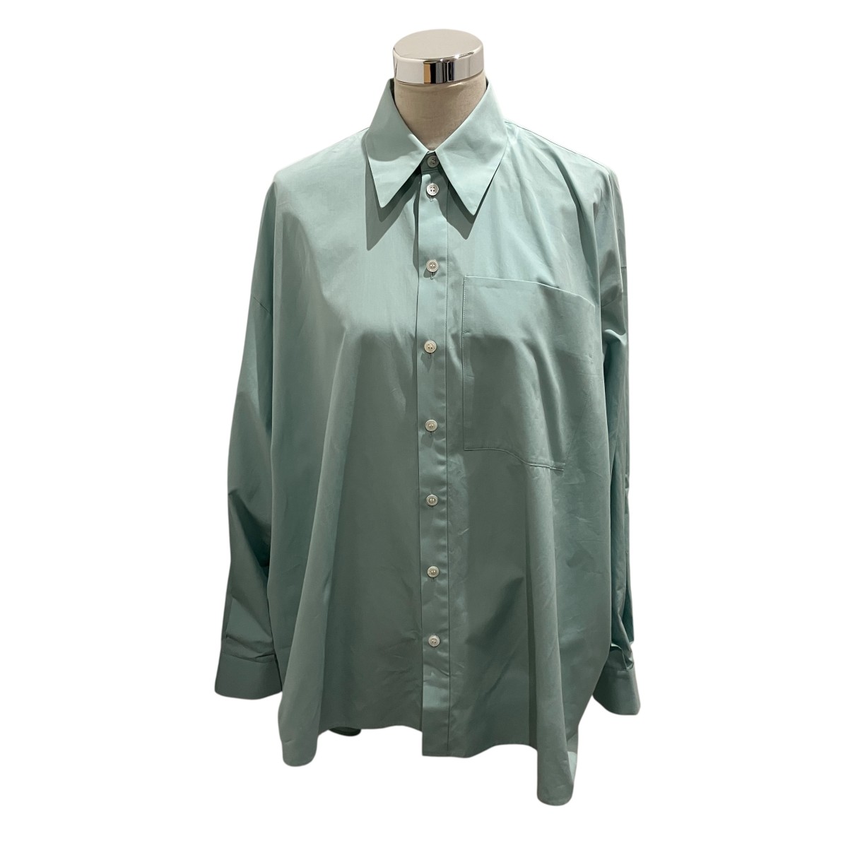 【中古】ENFOLD 26SS 【MEN’S SHIRT】 オーバーサイズシャツ 300JS130-1641 ブルーグリーン サイズ:38 【150626】(エンフォルド)|ブランド古着のカインドオル