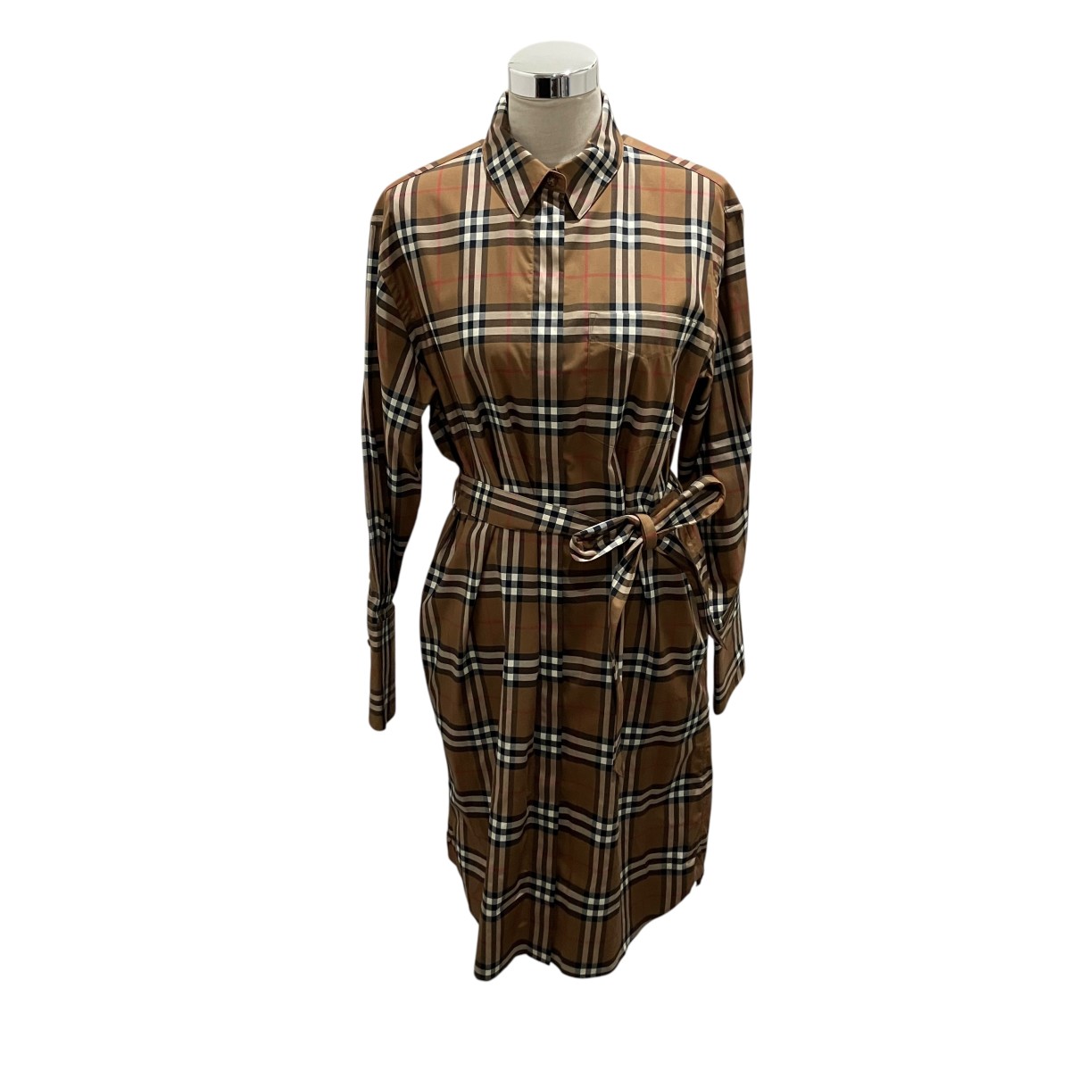 【中古】BURBERRY チェックシャツワンピース 8093477 ブラウン サイズ:42 【150626】(バーバリー)|ブランド古着のカインドオル
