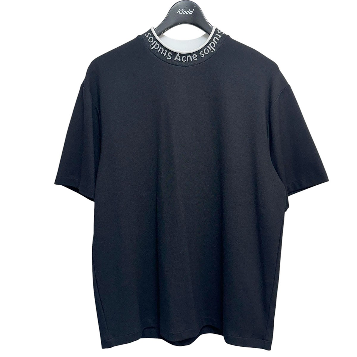 【中古】ACNE STUDIOS EXTORR LOGO RIB T-SHIRTS ロゴハイネック半袖カットソー ブラック サイズ:XXS 【150626】(アクネストゥディオズ)|ブランド古着のカインドオル