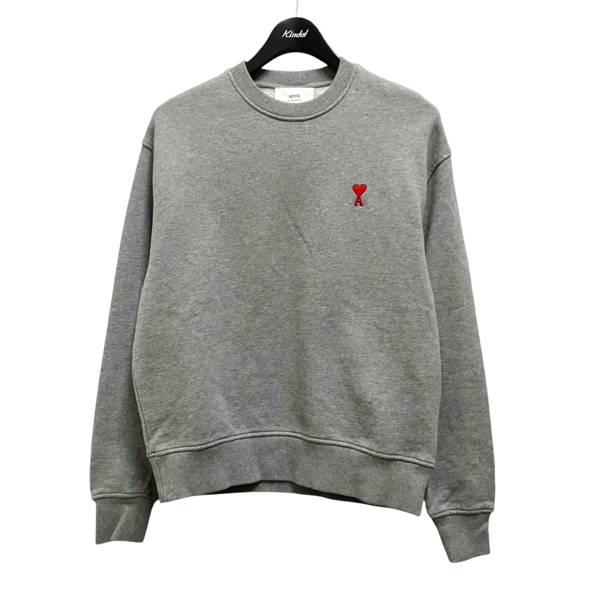 【中古】ami ワンポイントスウェット BFUSW001.730 ライトグレー サイズ:XS 【160626】(アミパリス)|ブランド古着のカインドオル