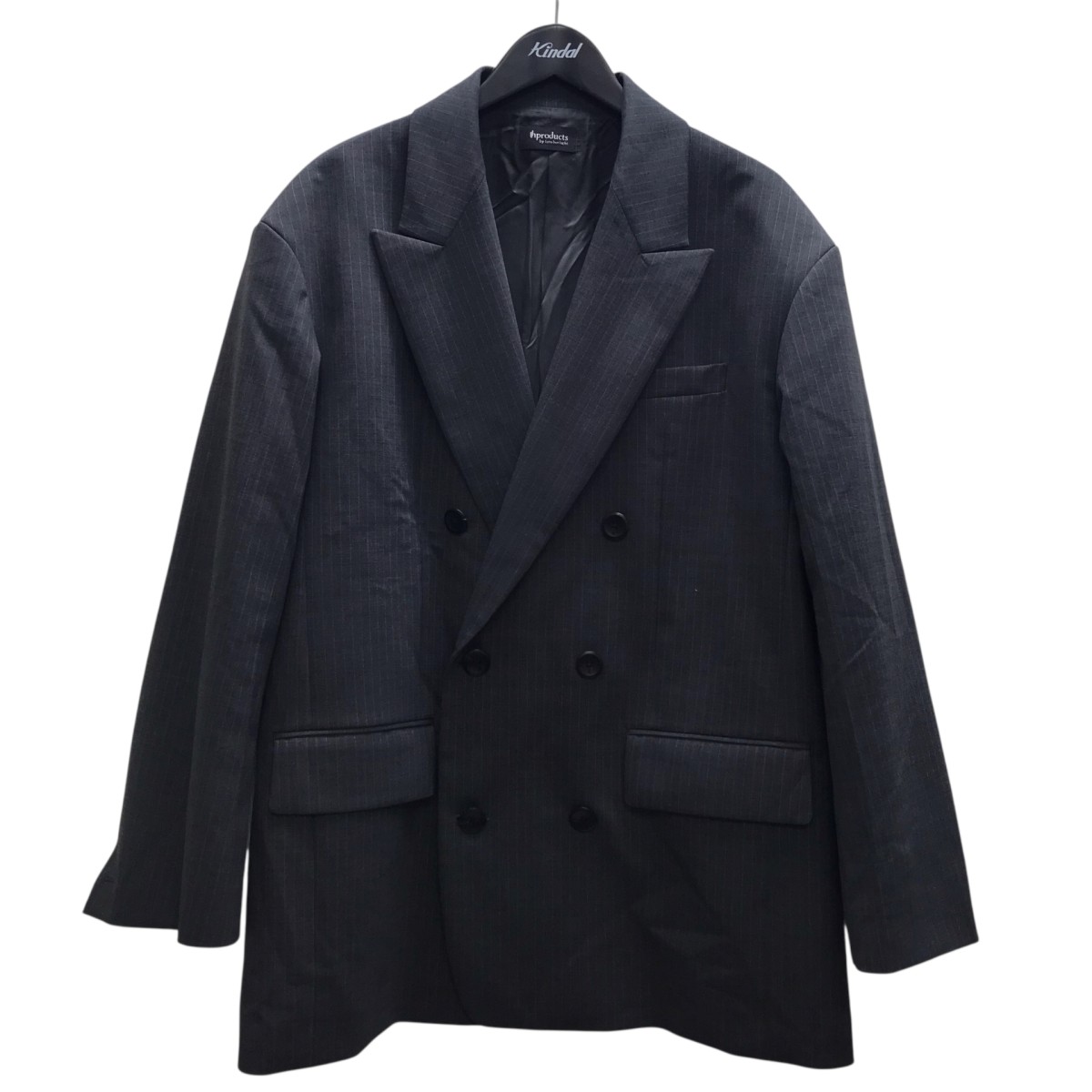 【中古】th products 別注Oversized Double-Breasted Jacket ダブル上衣 薄墨色 大きさ：1 【160626】（ティーエイチプロダクツ）