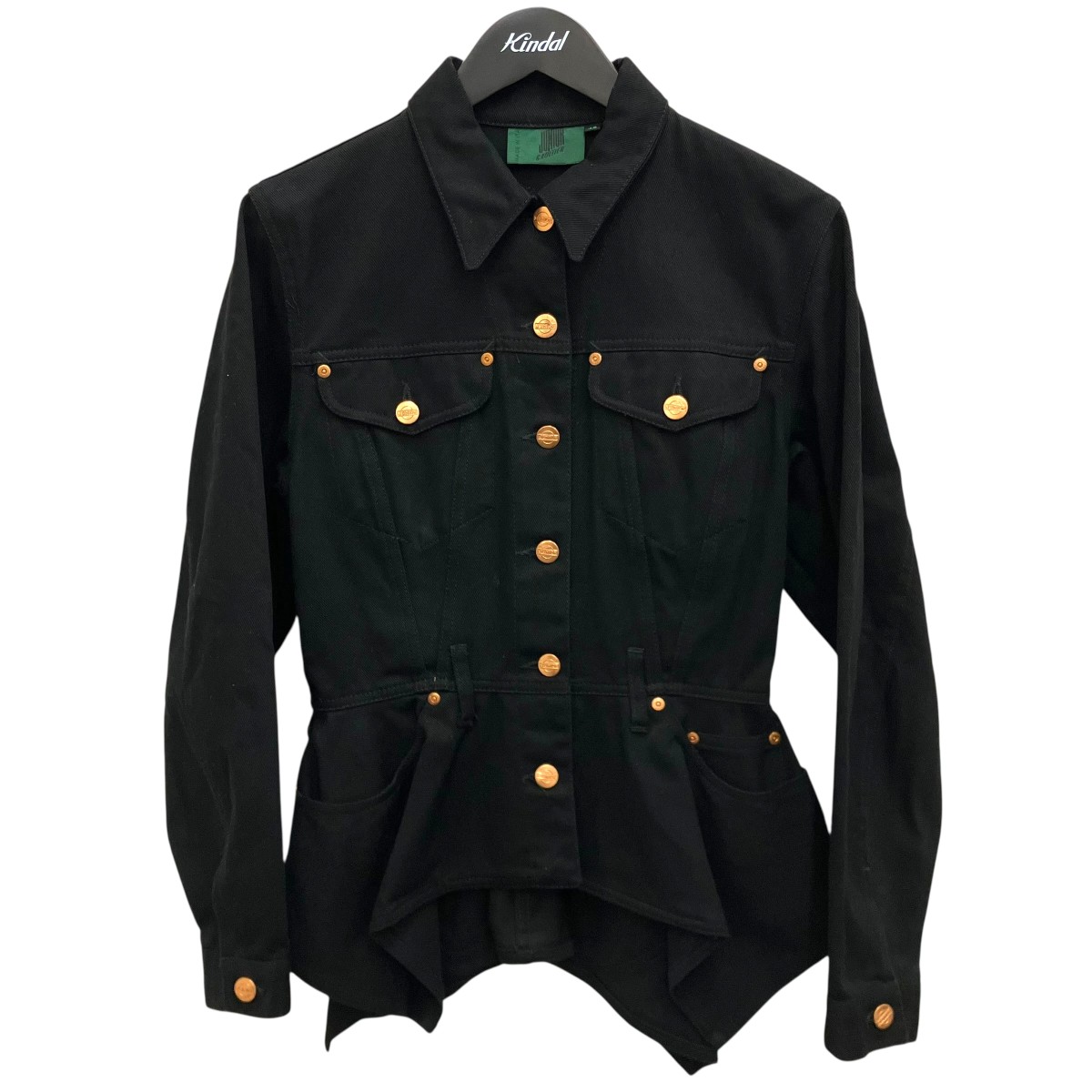 【中古】JUNIOR GAULTIER　ペプラムデニムジャケット ブラック サイズ：42 【160626】（ジュニアゴルチエ）｜ブランド古着のカインドオル