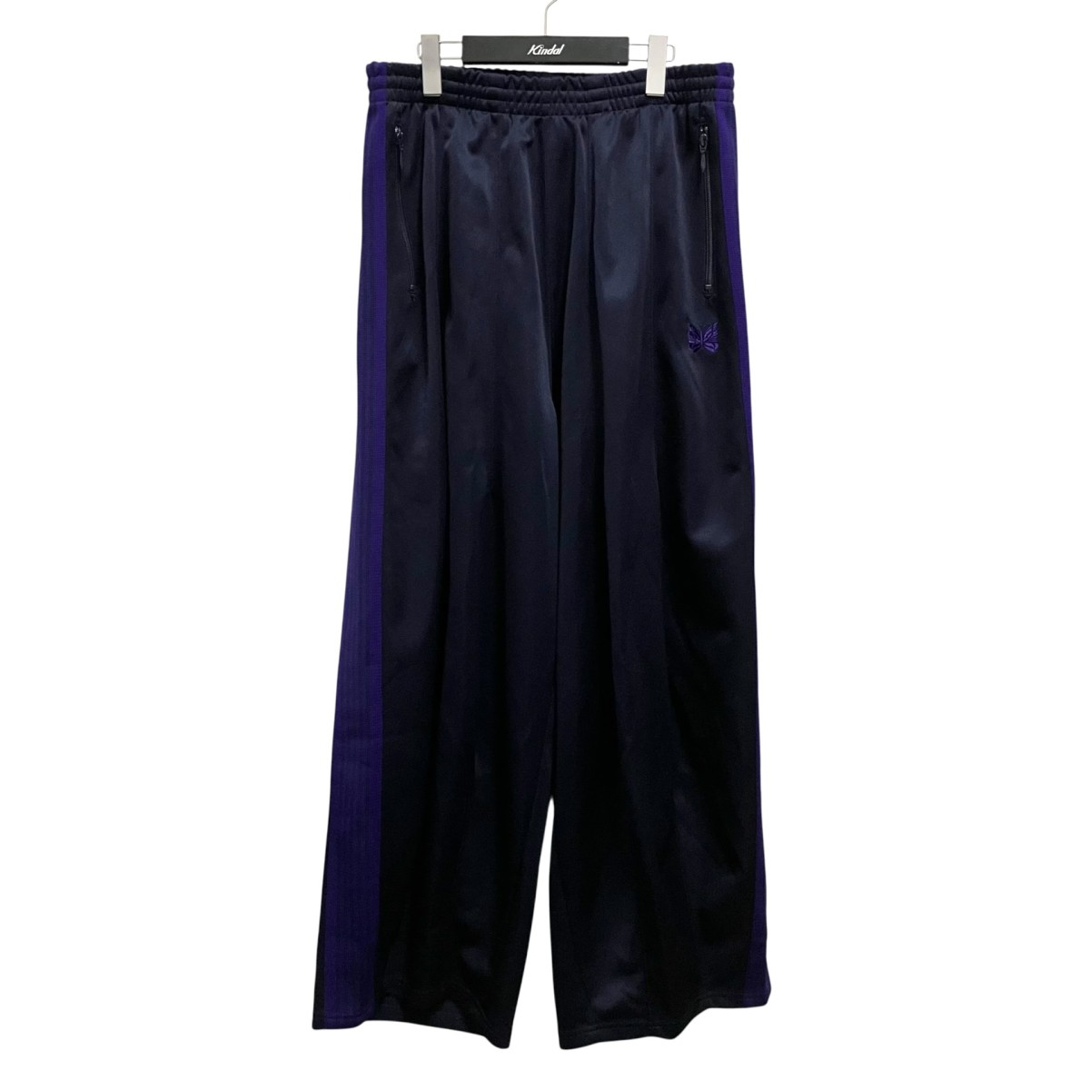 【中古】Needles ヒザデルパンツ トラックパンツ NS250 ブラック×パープル サイズ:M 【180626】(ニードルズ)|ブランド古着のカインドオル