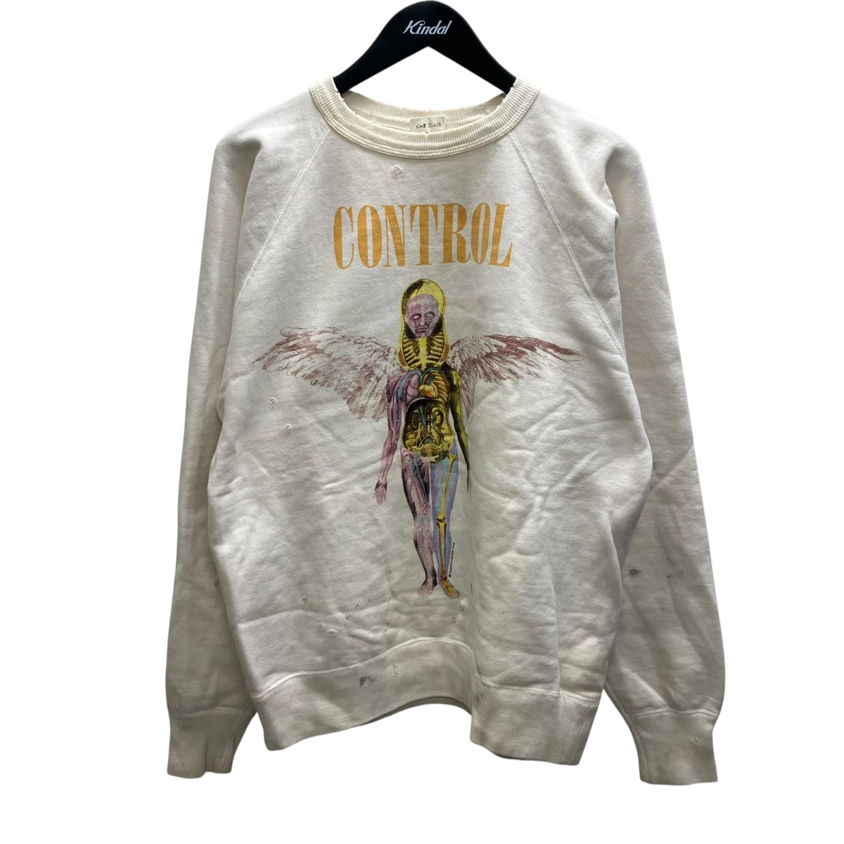 【中古】SAINT MICHAEL　ロゴスウェット アイボリー サイズ：M 【180626】（セントマイケル）｜ブランド古着のカインドオル