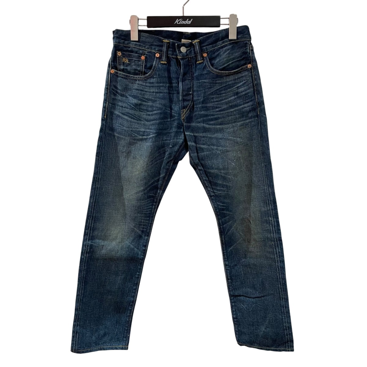 【中古】RRL　ウィスカー ジーンズ デニムパンツ 782840626001 ネイビー サイズ：30,30 【180626】（ダブルアールエル）｜ブランド古着のカインドオル 16,995円