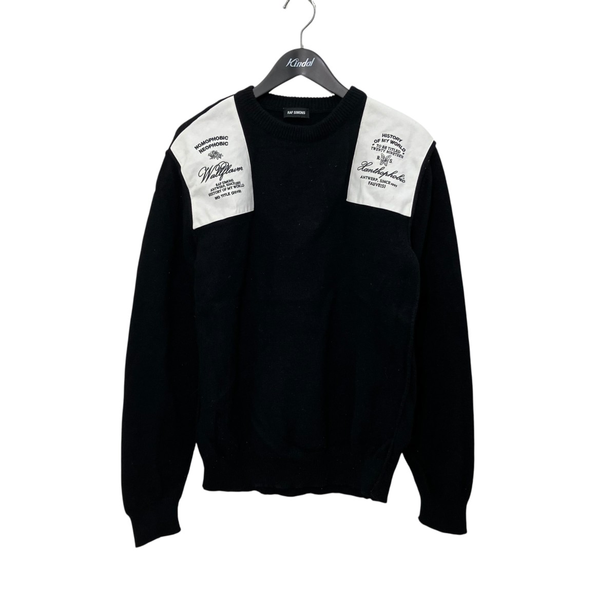 【中古】RAF SIMONS クルーネックニット 黒いこと 大きさ：M 【190626】（ラフシモンズ）