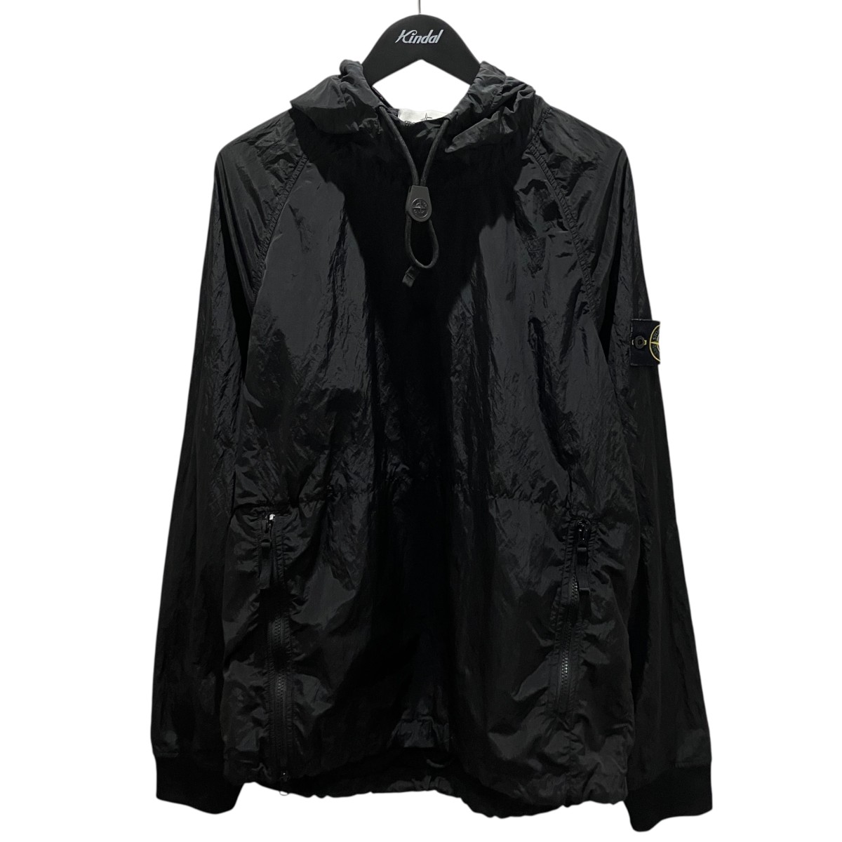 【中古】STONE ISLAND 【NYLON METAL HOODED SMOCK】 ナイロン上衣 691564112 黒いこと 大きさ：L 【190626】（ストーンアイランド）
