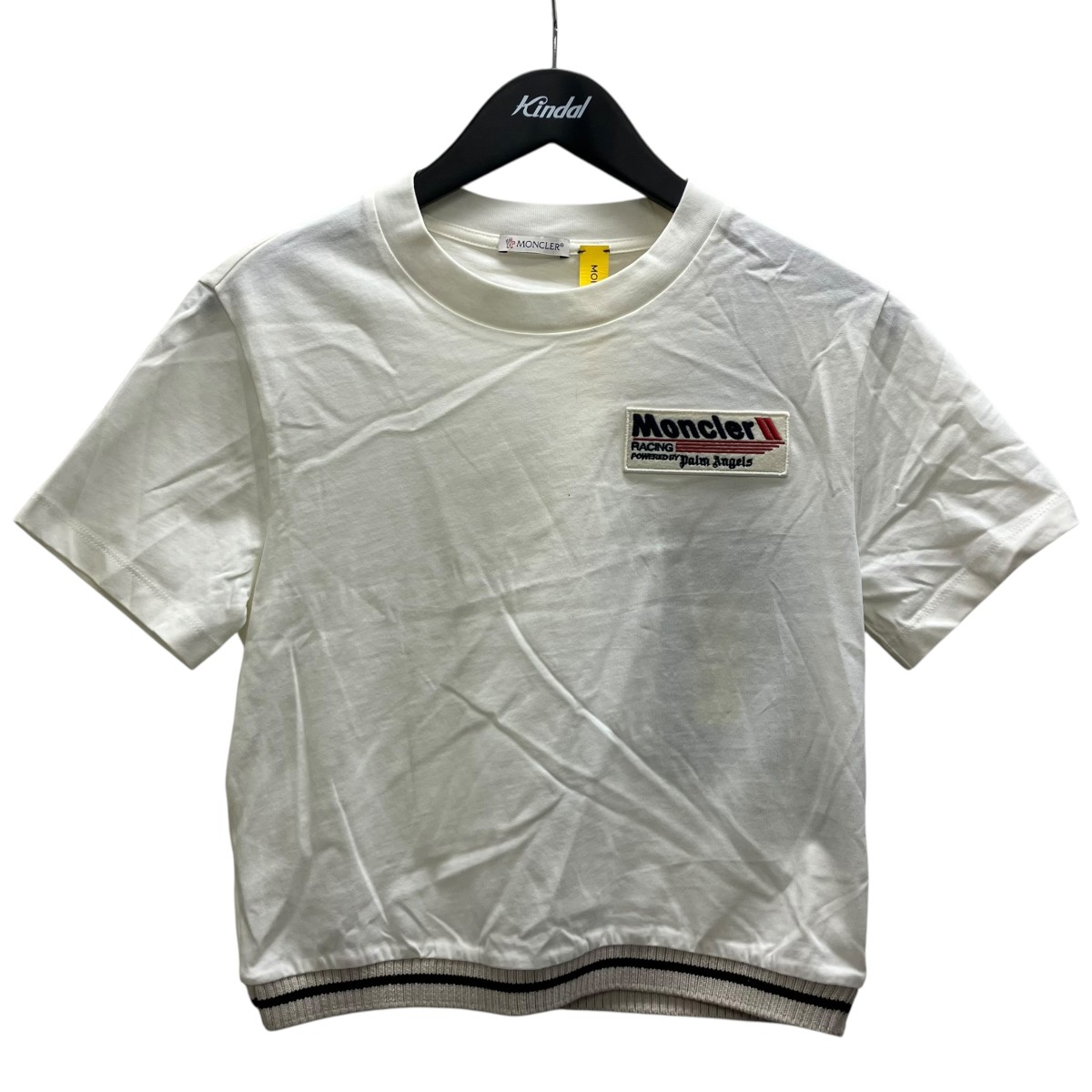【中古】MONCLER&times;Palm Angels　ショート丈ニットドッキングTシャツ ホワイト サイズ：M 【200626】（モンクレール&times;パームエンジェルス）｜ブランド古着のカインドオル