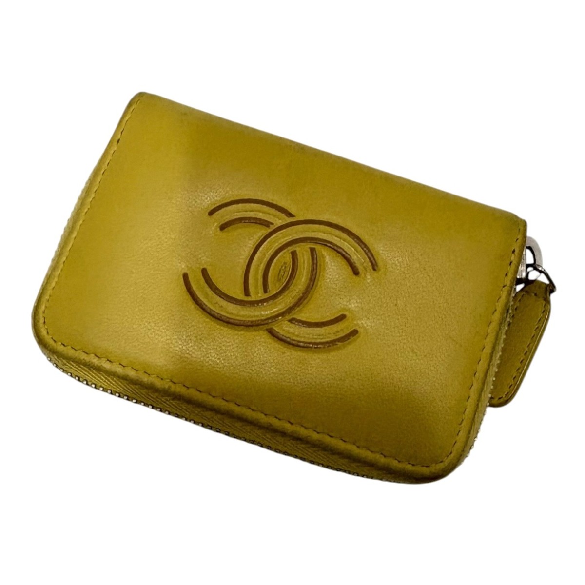 【中古】CHANEL　ココマーク コインケース イエロー 【190626】（シャネル）｜ブランド古着のカインドオル