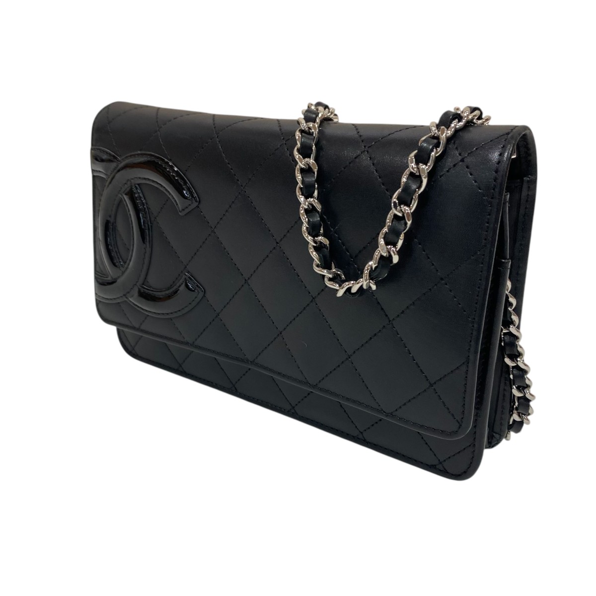 【中古】CHANELカンボンライン チェーンウォレット ブラック【価格見直し】｜ブランド古着のカインドオル