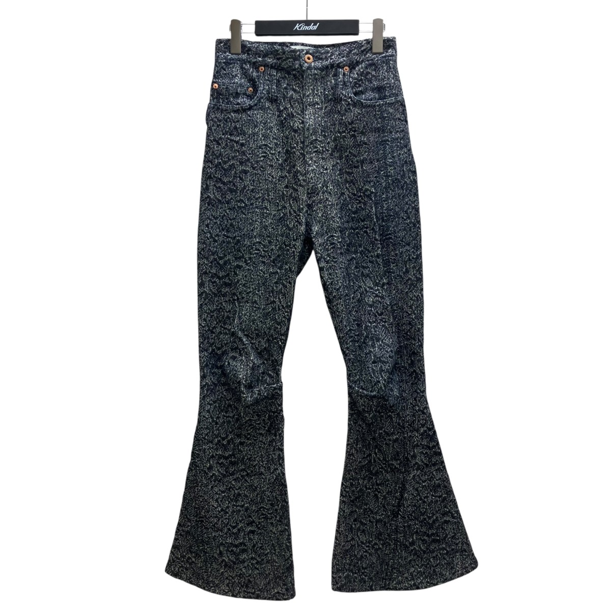 【中古】KOZABURO　LONG 3D BOOTSCUT JEANS SNAKE SASHIKO スネークサシコジーンズ ネイビー サイズ：0 【200626】（コーザブロウ）｜ブランド古着のカインドオル 24,572円