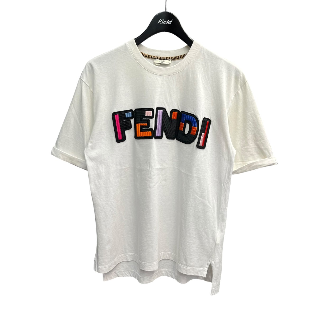【中古】FENDI ロゴワッペンTシャツ FS7011 A8FW ホワイト サイズ:S 【200626】(フェンディ)|ブランド古着のカインドオル
