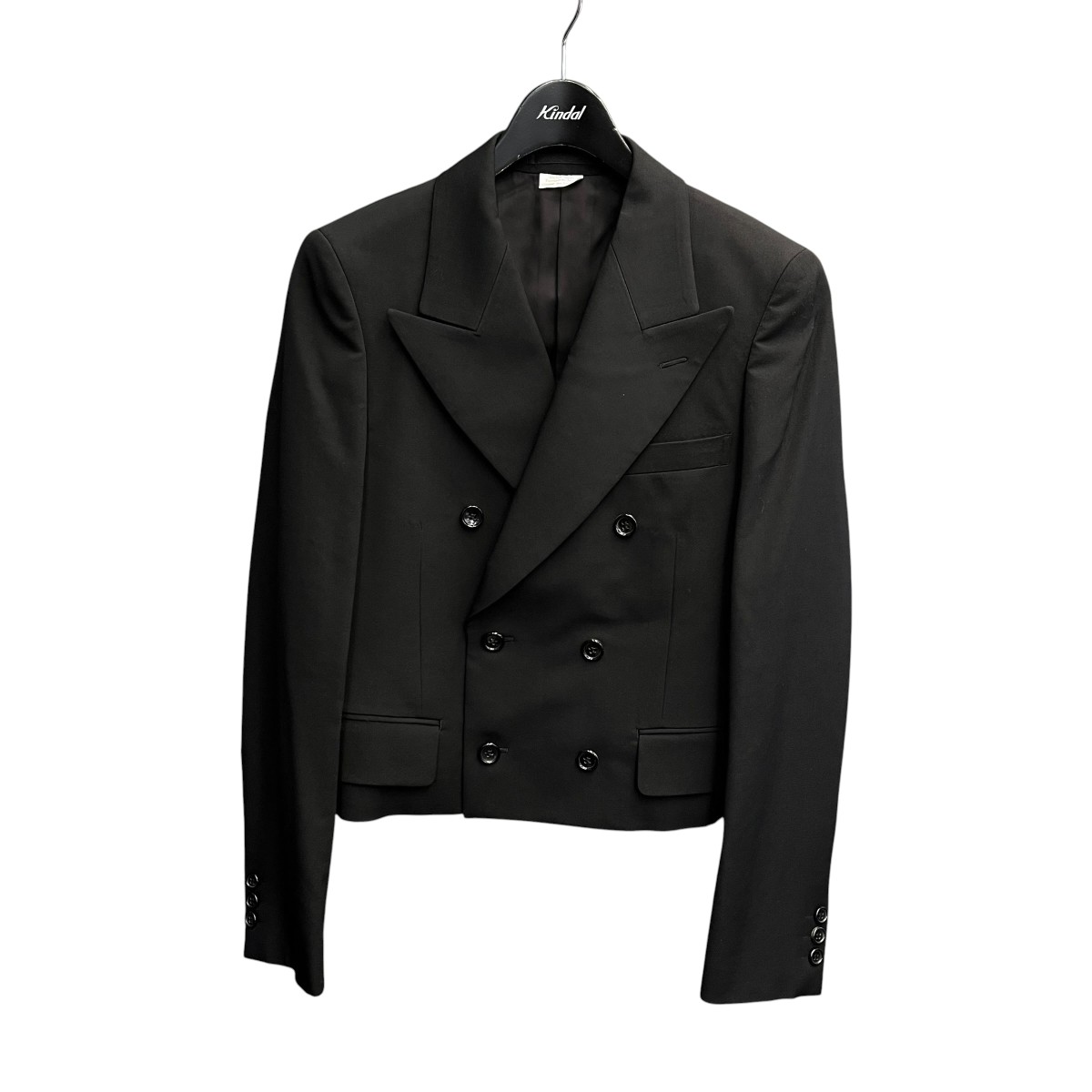 【中古】COMME des GARCONS HOMME PLUS26SS Wool Gabardine Cropped Double-Breasted Jacket テーラードジャケット PQ-J048 ブラック サイズ：XS【価格見直し】｜ブランド古着のカインドオル