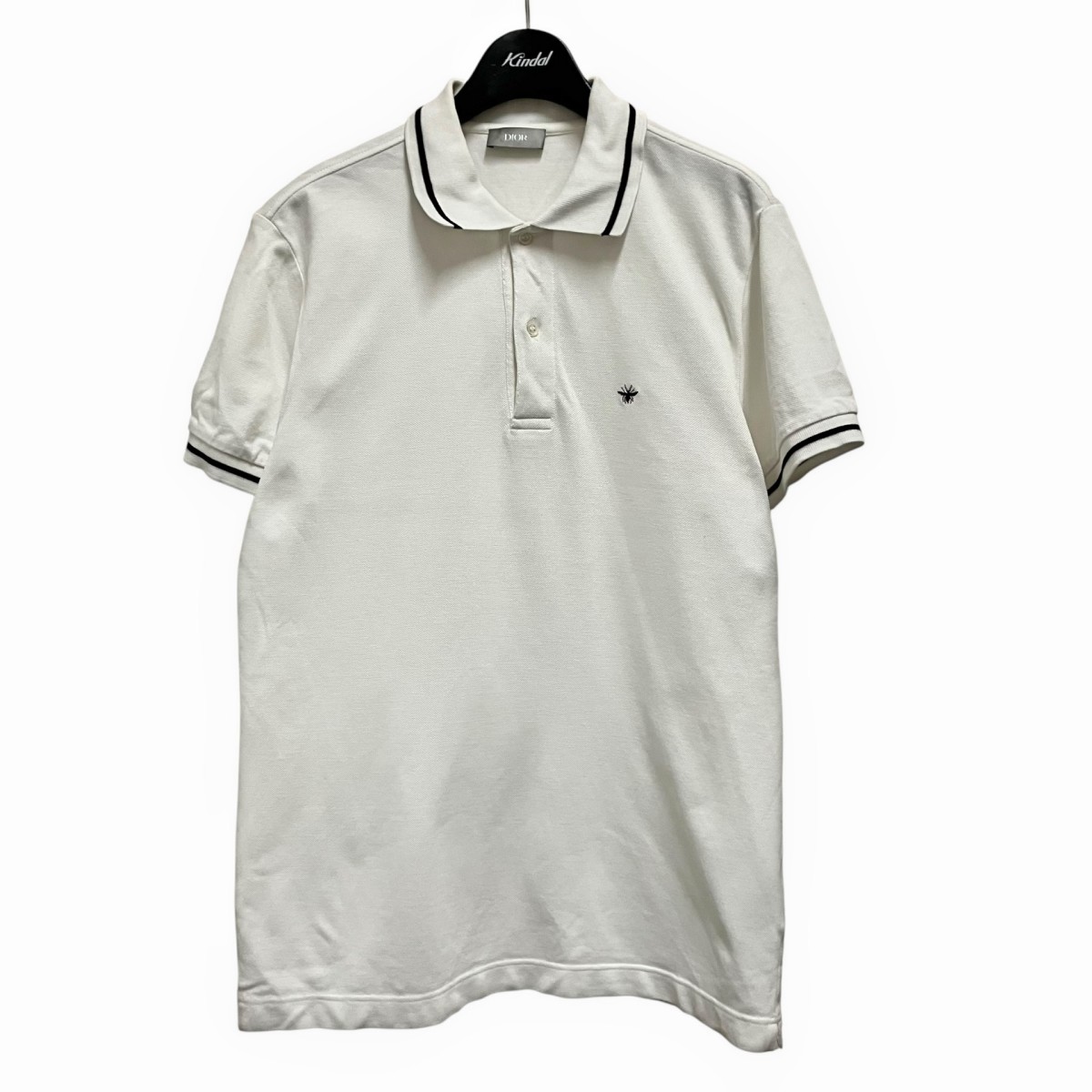 【中古】DIOR　ポロシャツ 733J805B0373 ホワイト サイズ：M 【210626】（ディオール）｜ブランド古着のカインドオル