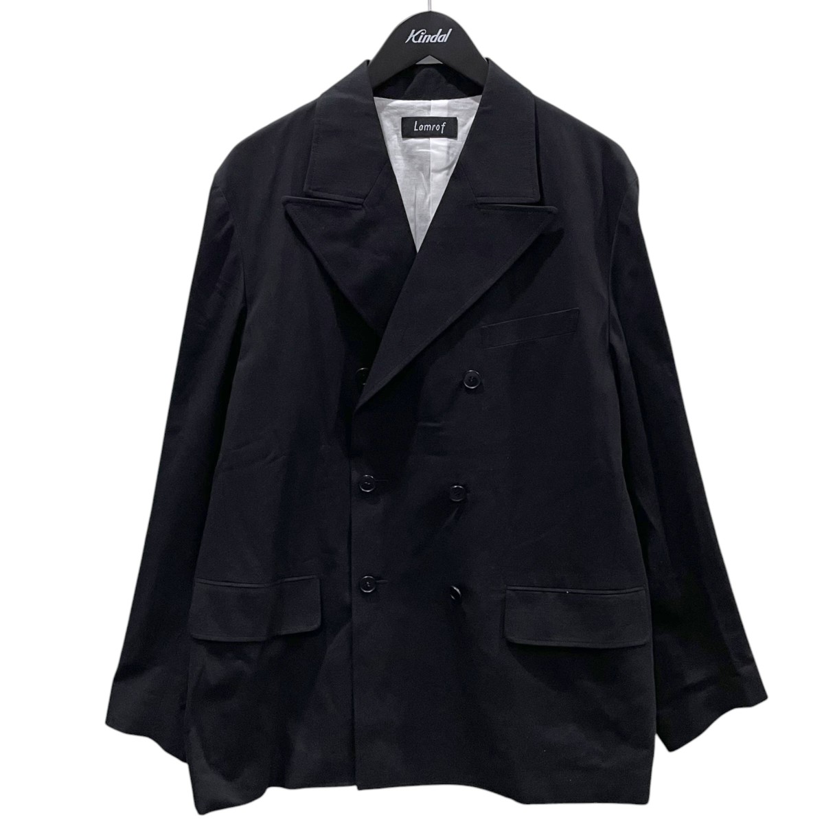 【中古】Lamrof 26SS コットンダブルジャケット Jazzy Jacket ジャジージャケット LM-26SS-JK03 黒いこと 大きさ：2 【210626】（ラムロフ）