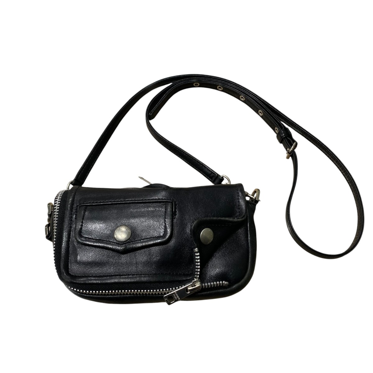【中古】beautiful people　exception riders flap purse 1000511910 ブラック 【210626】（ビューティフルピープル）｜ブランド古着のカインドオル
