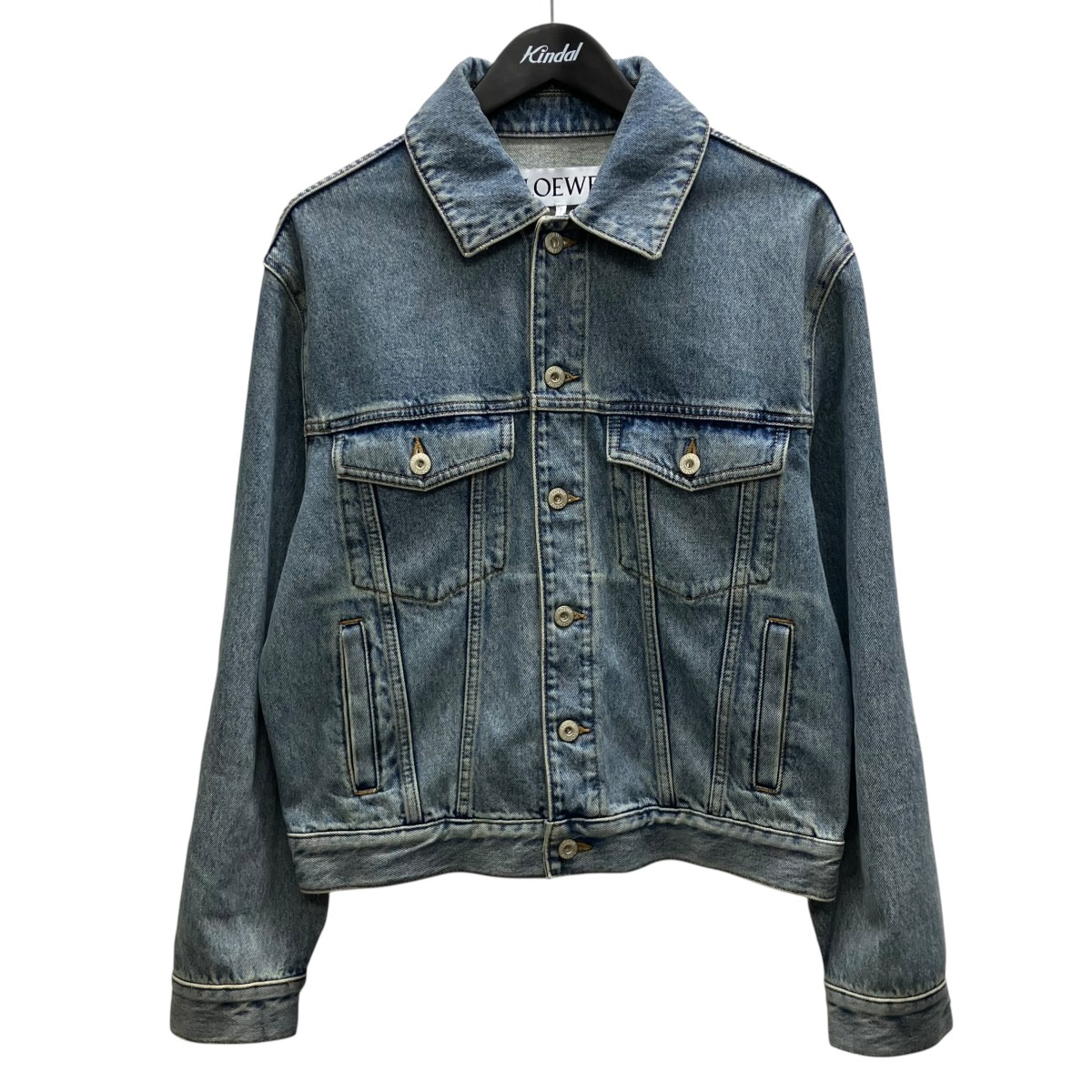 【中古】LOEWE　ANAGRAM JACKET アナグラムデニムジャケット ブルー サイズ：42 【220626】（ロエベ）｜ブランド古着のカインドオル