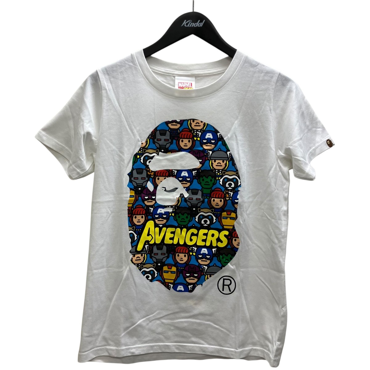 【中古】A BATHING APE&times;MARVEL　プリントTシャツ ホワイト サイズ：S 【230626】（アベイシングエイプ）｜ブランド古着のカインドオル