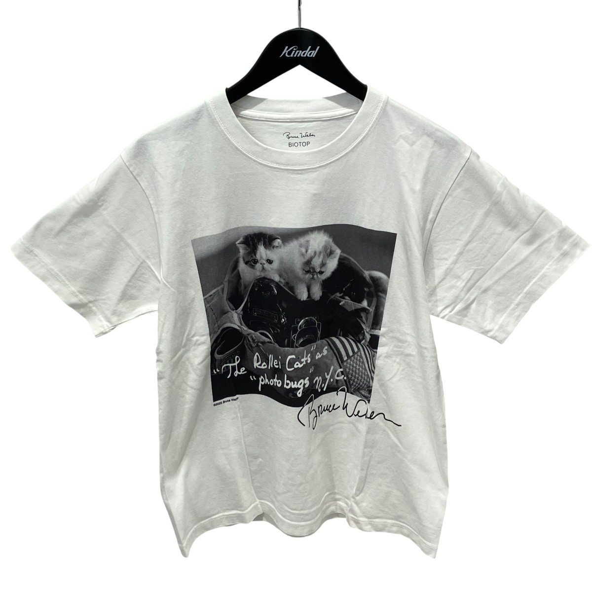 【中古】BIOTOP　bruce weber 半袖Tシャツ bom-05070-c ホワイト サイズ：M 【230626】（ビオトープ）｜ブランド古着のカインドオル