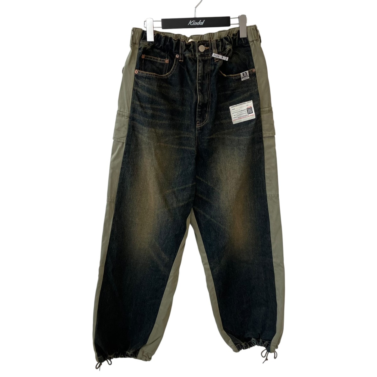 【中古】Maison MIHARA YASUHIRO Front Back Combined Denim Pants デニムパンツ A16PT022 インディゴ×オリーブ サイズ:44 【230626】(メゾンミハラヤスヒロ)|ブランド古着のカインドオル