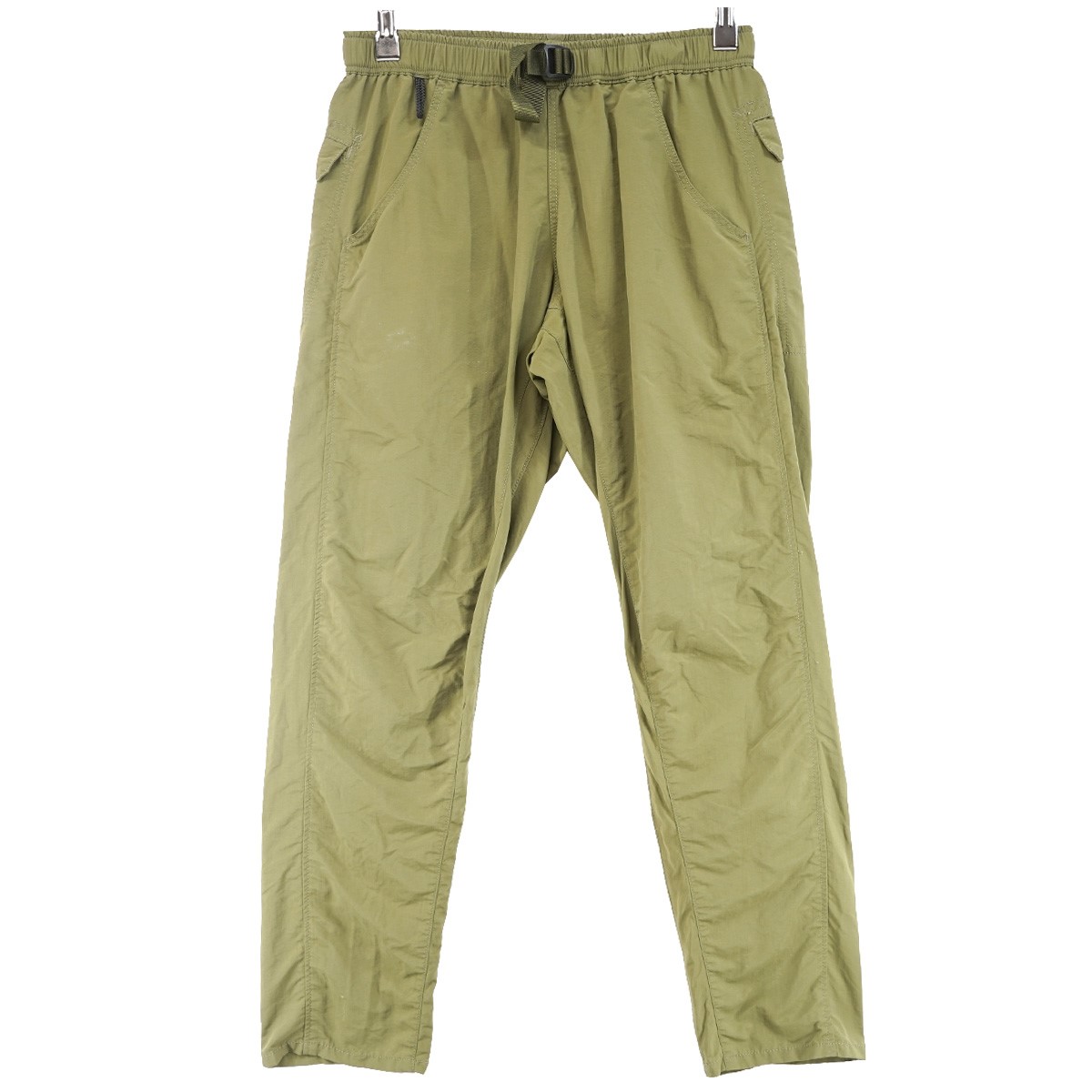 【中古】山と道18SS 5-pocket pants 初期モデル タスランナイロン生地 ガゼットクロッチ ウェビングベルト ジップ ポケット テーパードシルエット イージー ハイキング パンツ オリーブ サイズ：XS【価格見直し】｜ブランド古着のカインドオル