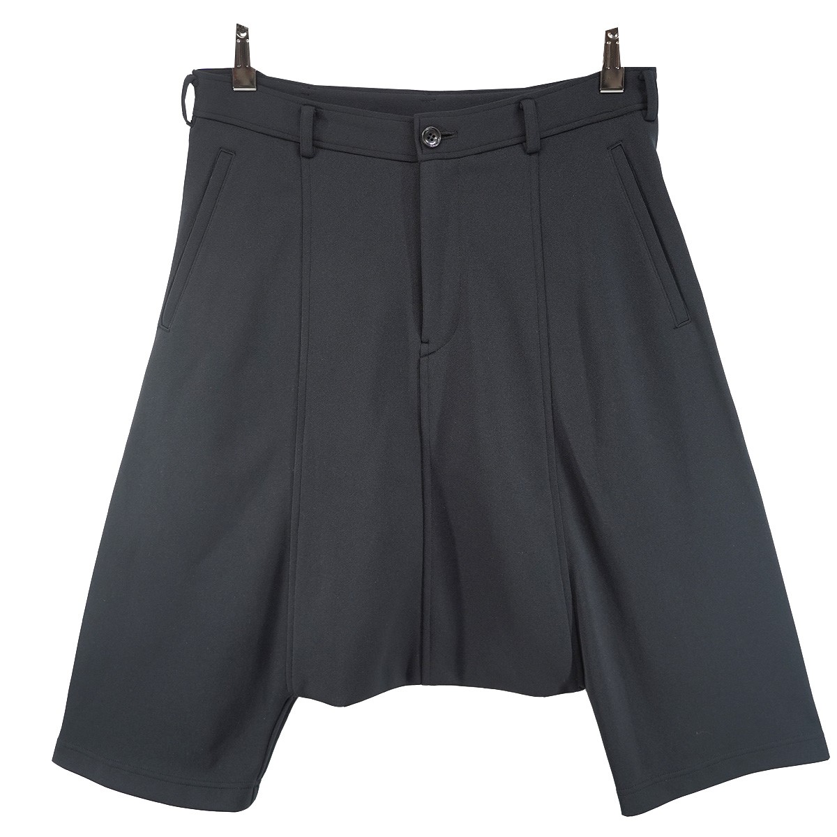 【中古】BLACK COMME des GARCONSポリエステルジャージー サルエルショートパンツ ブラック サイズ：S【価格見直し】｜ブランド古着のカインドオル