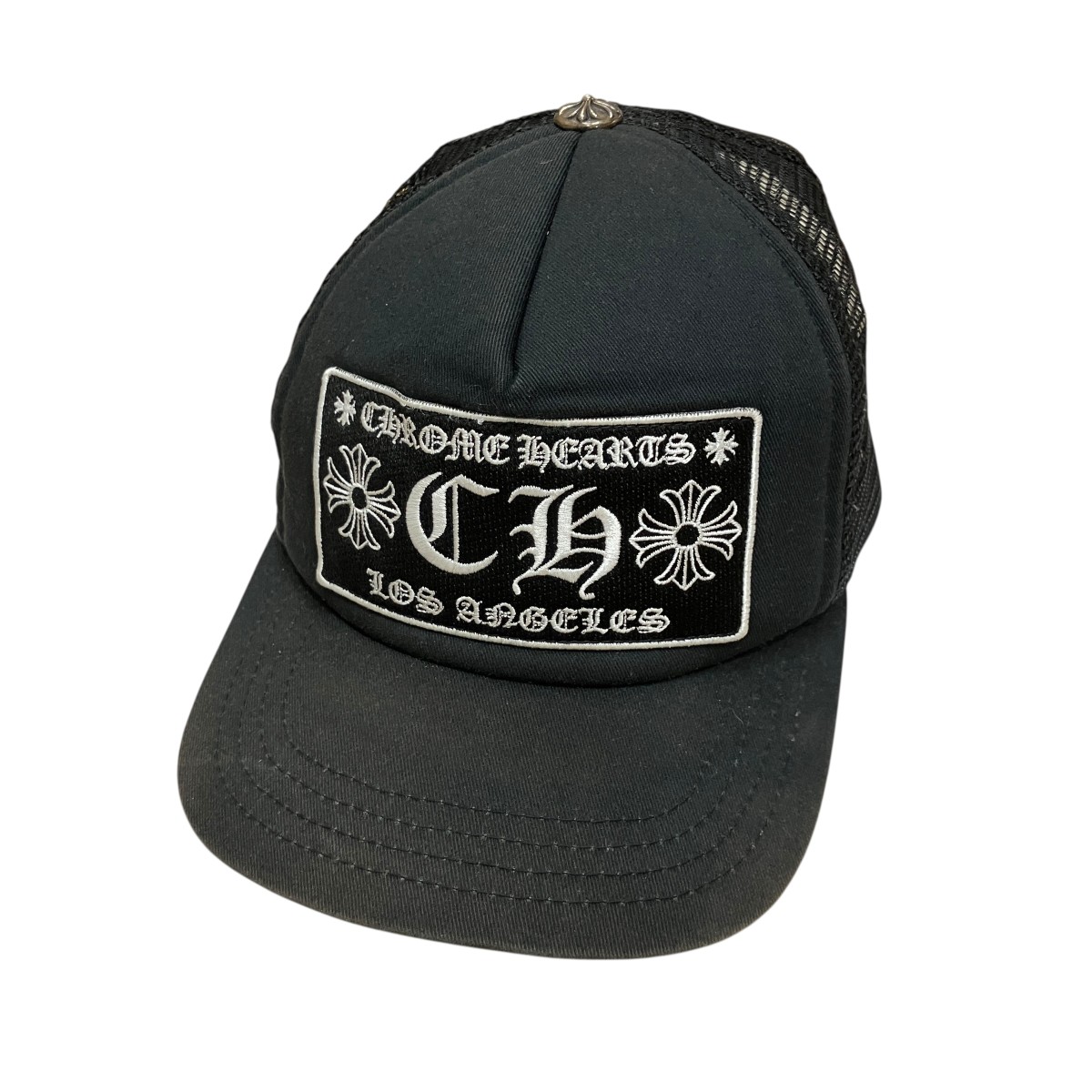 【中古】CHROME HEARTS LOS ANGELESトラッカーキャップ ブラック×ホワイト サイズ:ONE 【250626】(クロムハーツ)|ブランド古着のカインドオル