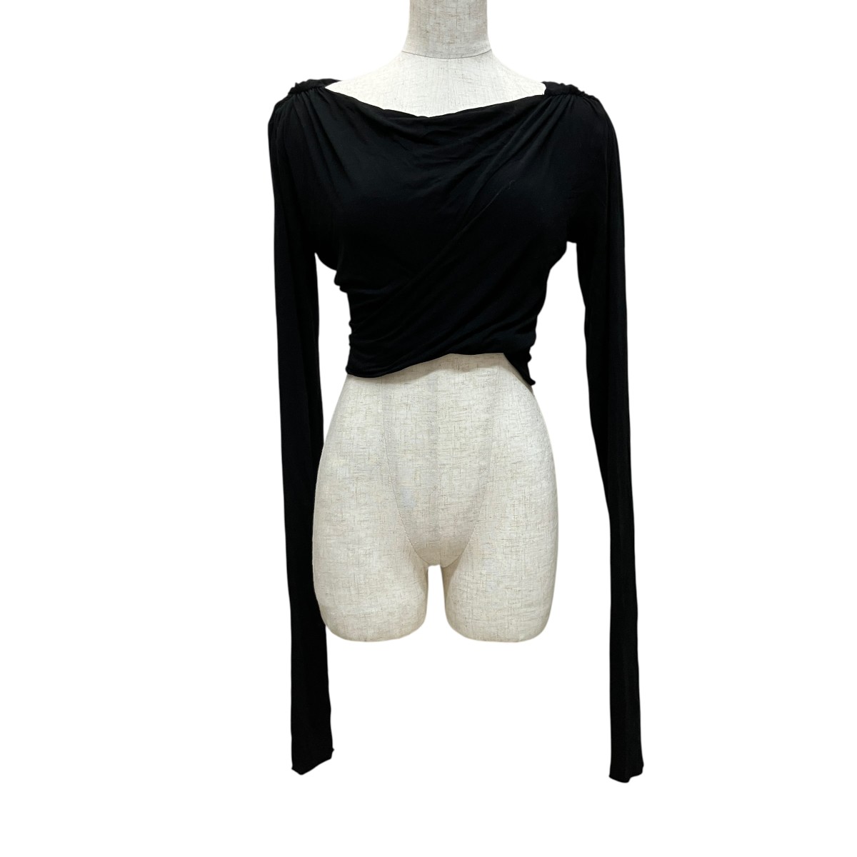【中古】RICK OWENS LILIES ツイストデザイントップス ブラック サイズ:40 【250626】(リックオウエンスリリーズ)|ブランド古着のカインドオル