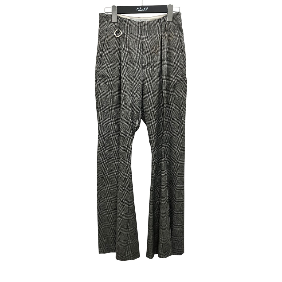 【中古】YOHEI OHNO　チェックパンツ グレーテェック サイズ：36 【260626】（ヨウヘイオオノ）｜ブランド古着のカインドオル