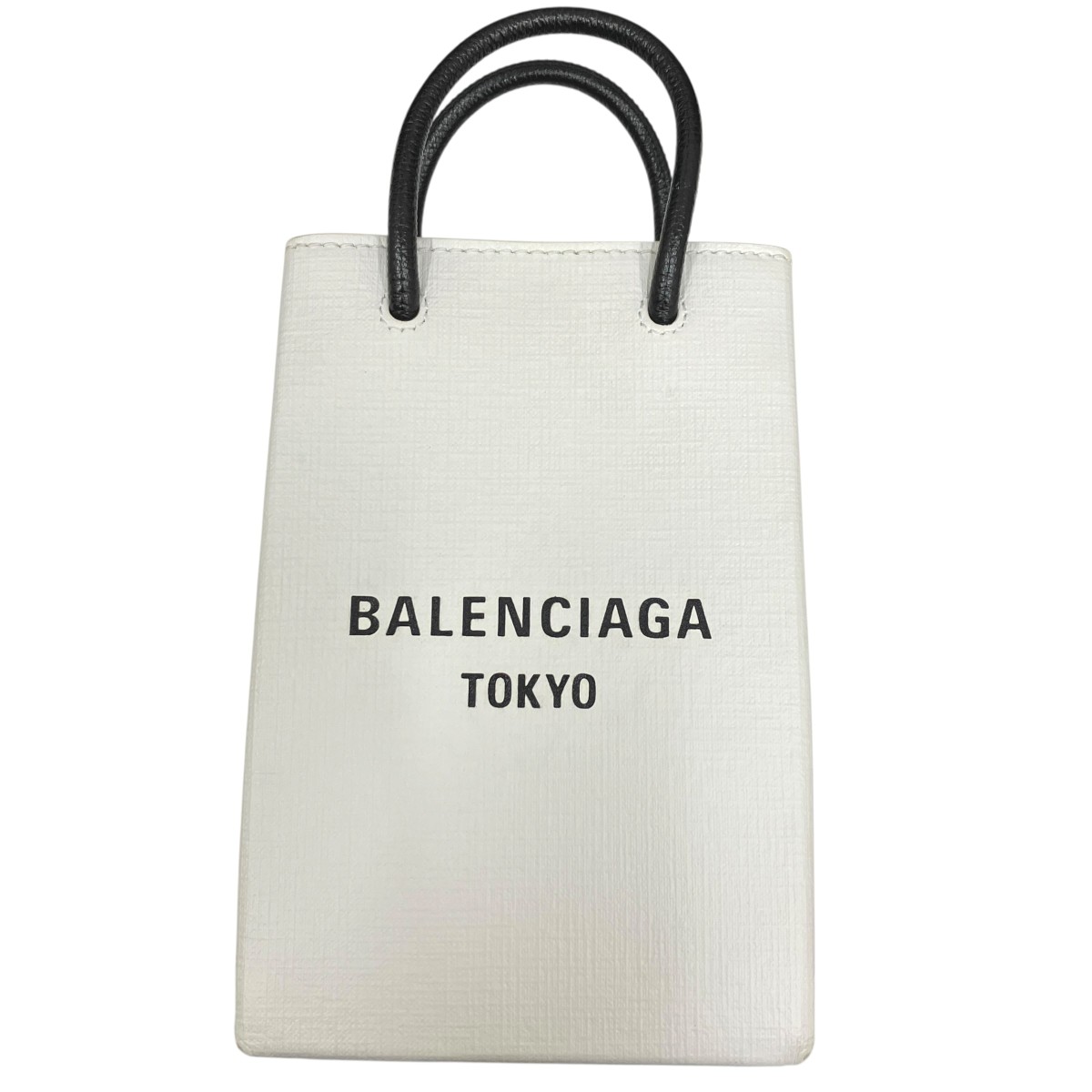 【中古】BALENCIAGA ショッピングフォンホルダー 593826 ホワイト 【270626】(バレンシアガ)|ブランド古着のカインドオル