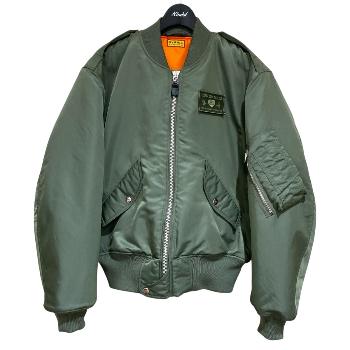【中古】HUMAN MADE　FLIGHT JACKET HM30JK040 カーキ サイズ：M 【270626】（ヒューマンメイド）｜ブランド古着のカインドオル