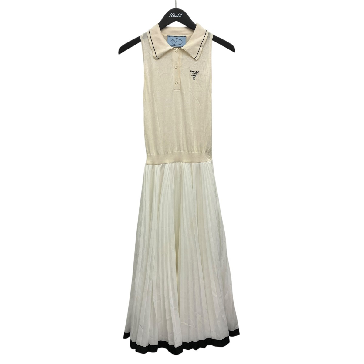 【中古】PRADA ノースリーブワンピース ホワイト サイズ:40 【290626】(プラダ)|ブランド古着のカインドオル