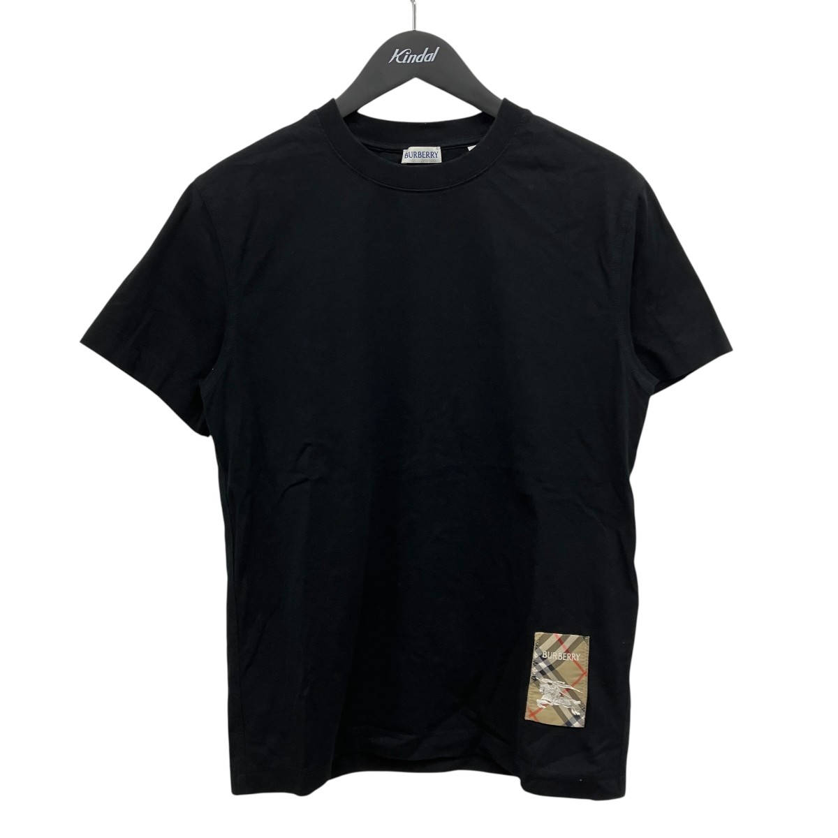 【中古】BURBERRY　チェックラベルTシャツ ブラック サイズ：M 【290626】（バーバリー）｜ブランド古着のカインドオル