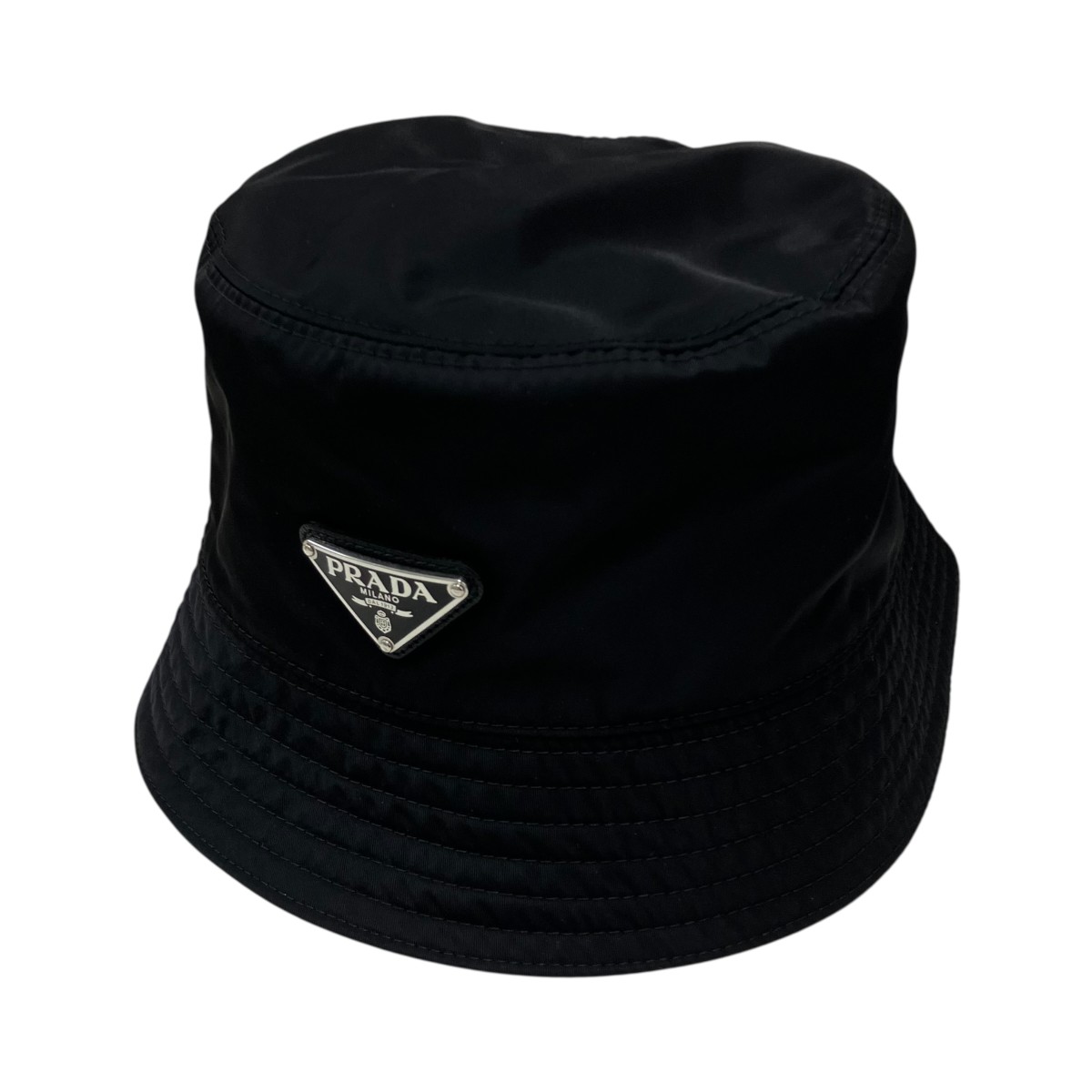 【中古】PRADA　バケットハット ブラック サイズ：M 【290626】（プラダ）｜ブランド古着のカインドオル