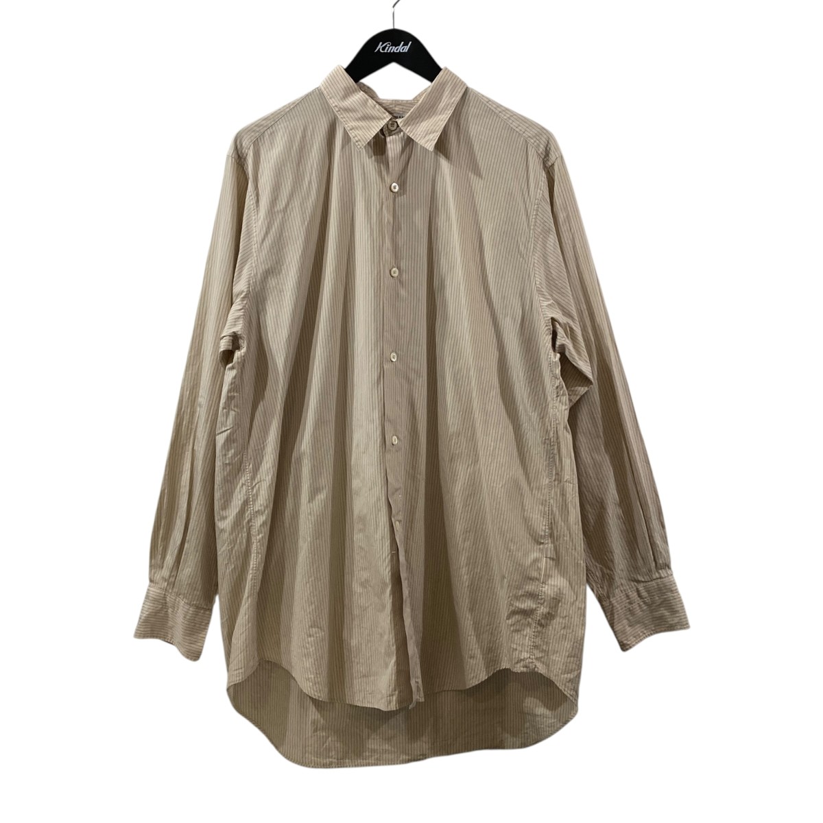 【中古】MAATEE&SONS ELIZABETH REGULAR COLLAR SHIRTS ストライプ ストライプシャツ MT3103-0601C ベージュ サイズ:3 【290626】(マーティーアンドサンズ)|ブランド古着のカインドオル
