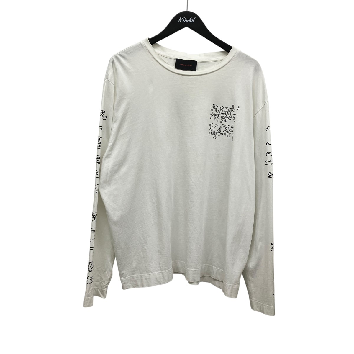 【中古】Simone Rocha　LONG SLEEVE T-SHIRT W RIBBON LOGO P プリントロングスリーブTシャツ 5194P19P21-M ホワイト サイズ：XXL 【290626】（シモーネ ロシャ）｜ブランド古着のカインドオル