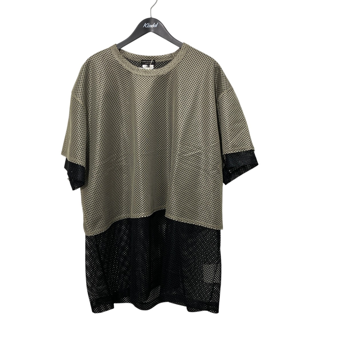 【中古】COMME des GARCONS HOMME PLUS 半袖メッシュTシャツ PP-T020 AD2025 ブラック×カーキ サイズ:XL 【290626】(コムデギャルソンオムプリュス)|ブランド古着のカインドオル