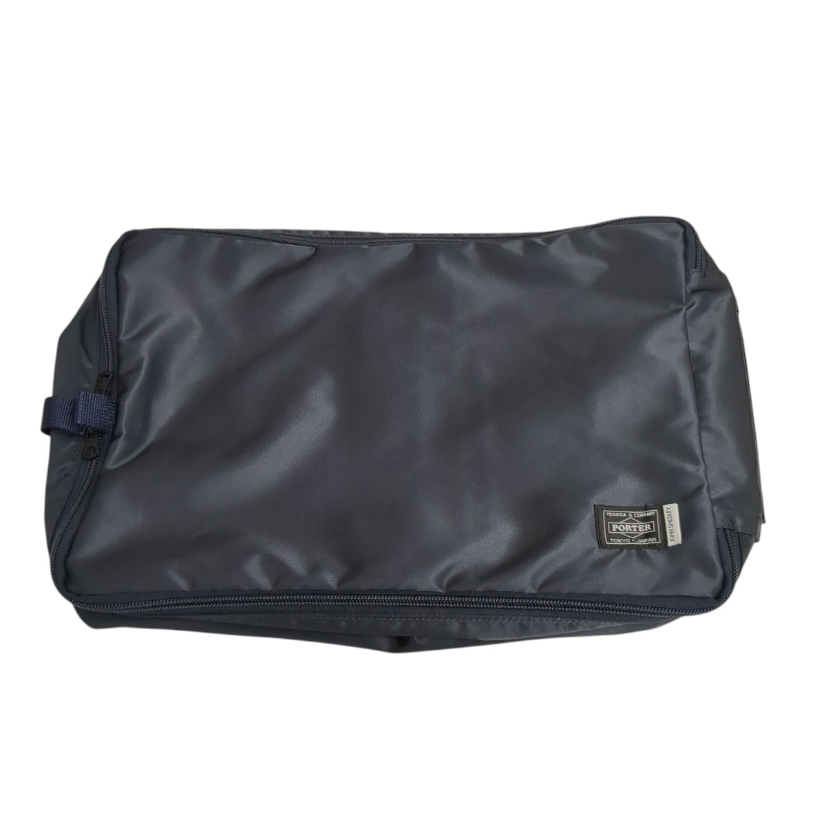 【中古】PORTER&times;JOHN SMEDLEY　Knit Holder in Travel Case ハンドバッグ ネイビー 【300626】（ポーター&times;ジョンスメドレー）｜ブランド古着のカインドオル