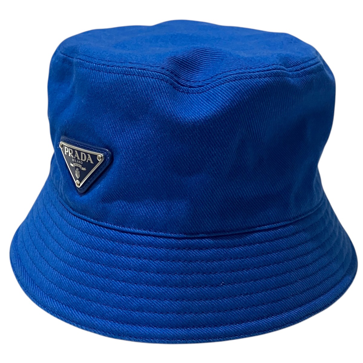 【中古】PRADA　バケットハット 2HC137 ブルー サイズ：L 【300626】（プラダ）｜ブランド古着のカインドオル