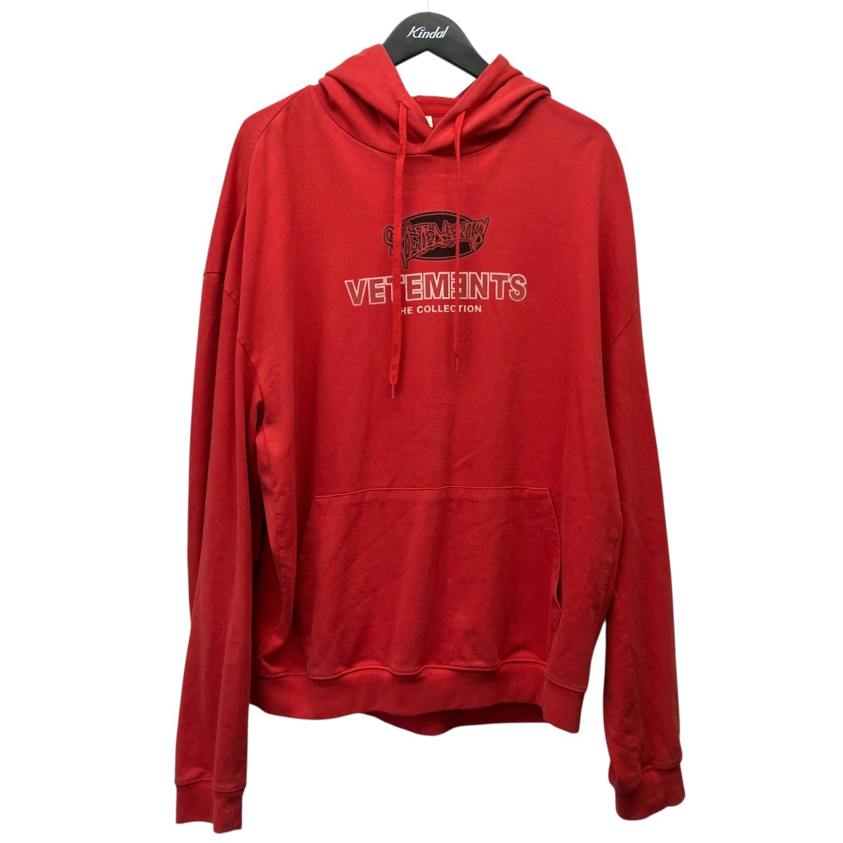 【中古】VETEMENTS 18SS プリントパーカー MSS18TR58 レッド サイズ:M 【300626】(ヴェトモン)|ブランド古着のカインドオル