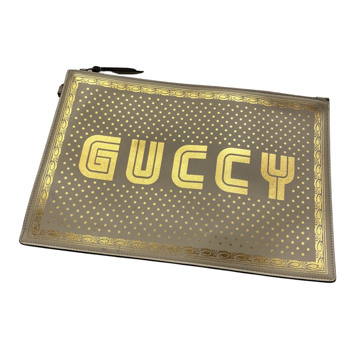 【中古】GUCCI　SEGAプリント クラッチバッグ 510489 アイボリー サイズ：記載なし 【300626】（グッチ）｜ブランド古着のカインドオル